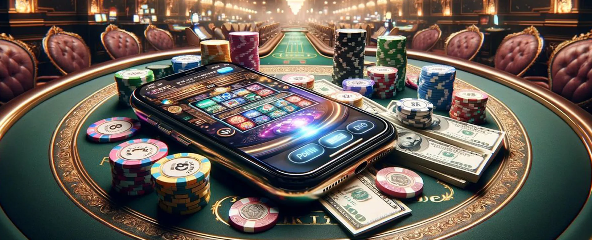 Exciting phlove Poker Table with Winning Hand